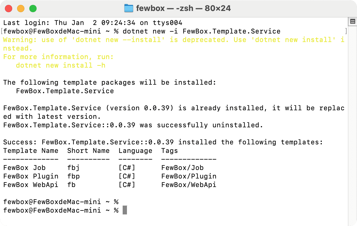 FewBox backend cli