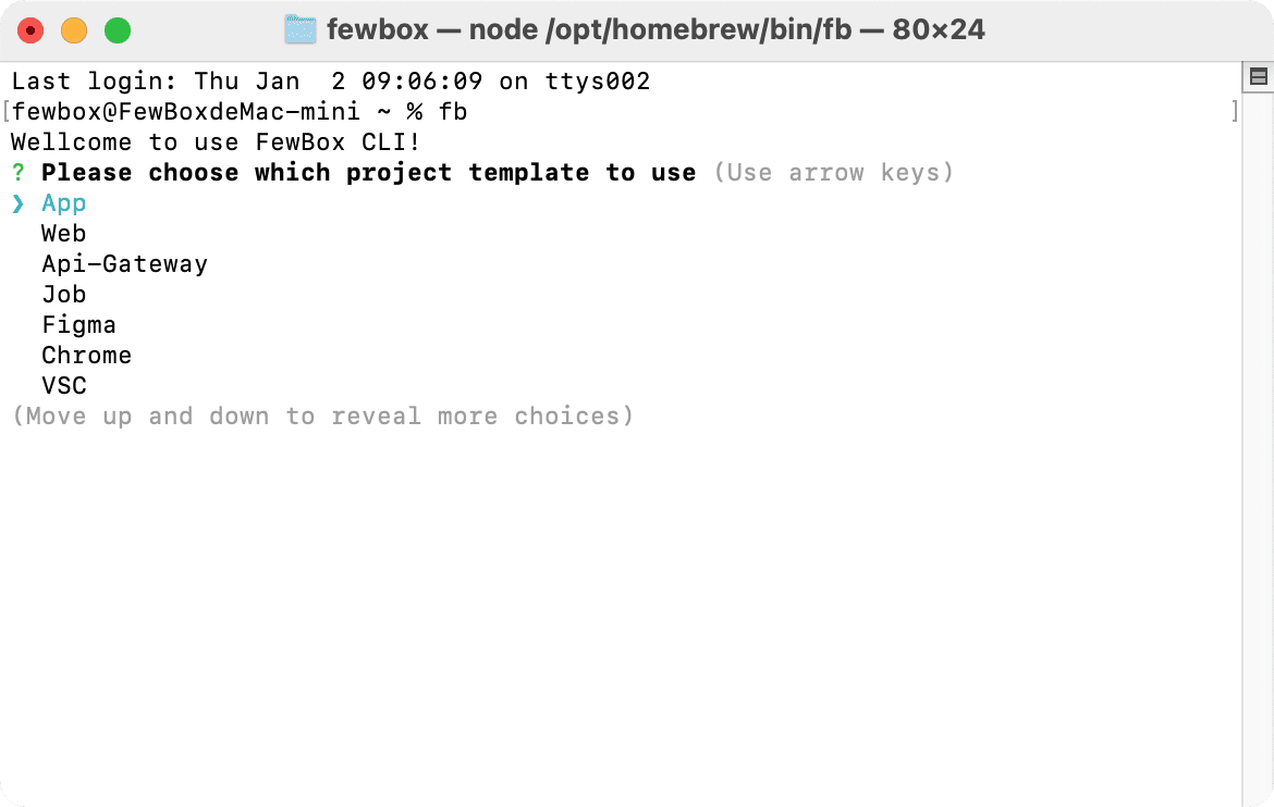 FewBox frontend cli