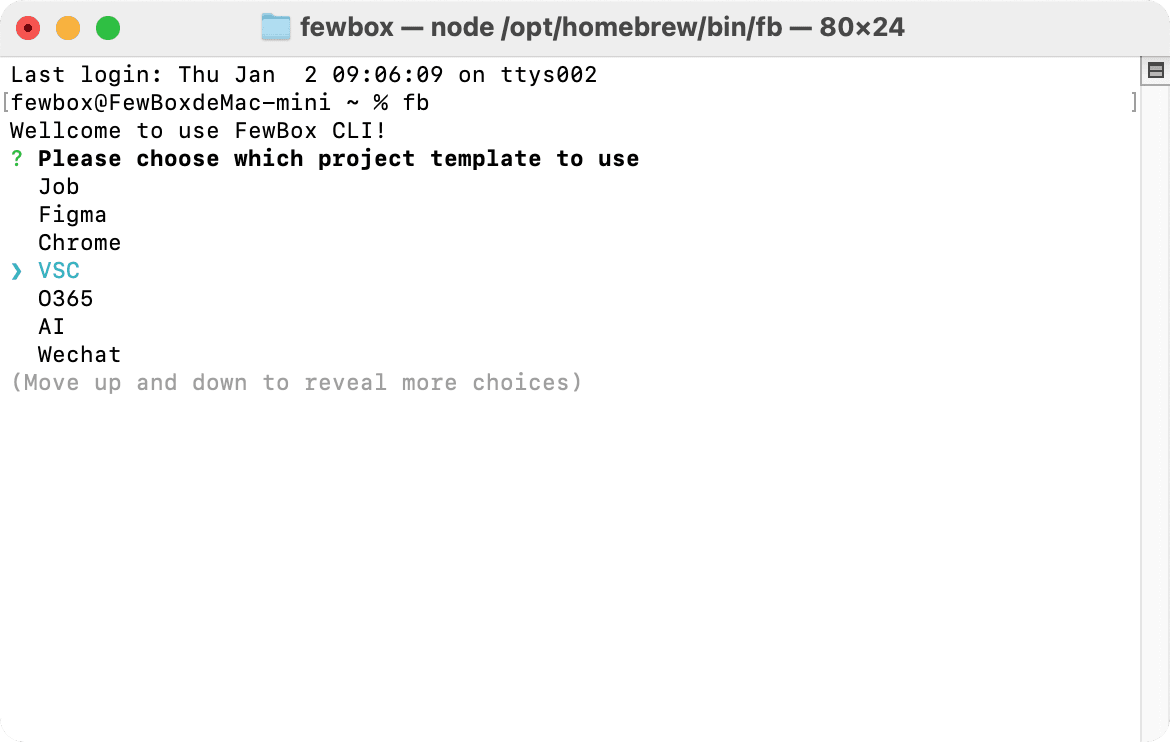 FewBox frontend cli